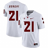 Washington State Cougars 21 Max Borghi White College Football Jersey Dzhi,baseball caps,new era cap wholesale,wholesale hats